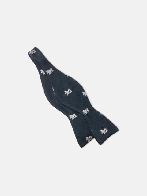 J. PRESS MADE-IN-ENGLAND  NAVY YALE BULLDOG CLUB BOW TIE