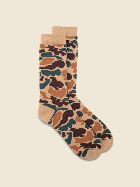 ROTOTO® Pile Camo Crew Sock - Khaki