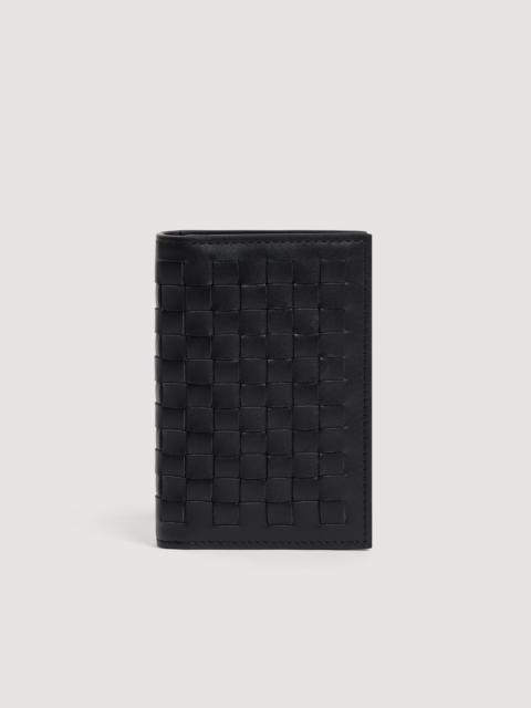 Sandro BRAIDED LEATHER CARD HOLDER