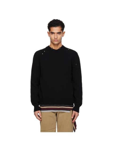 MM6 Maison Margiela Black Cotton Sweater