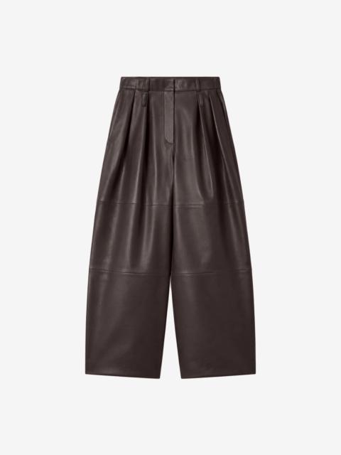 The Frankie Shop Jeva Faux Leather Double Belt Loop Trousers - Brown