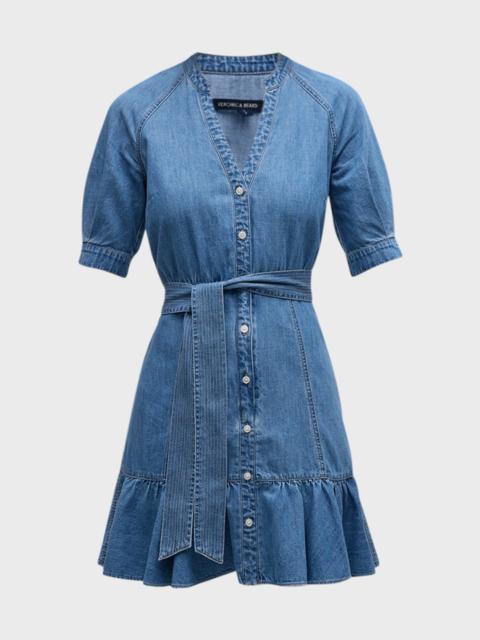 Kanika Short-Sleeve Denim Shirtdress