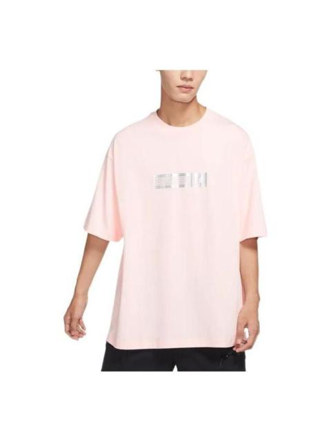 Jordan Air Jordan Solid Color Round Neck Pullover Brand Multi-Color Short Sleeve T-Shirt Men's Light Pink D