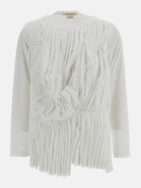 Comme Des Garçons LONG-SLEEVE PLEATED TOP