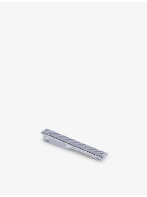 BOSS Engraved Linear-Pattern Brass Tie Clip