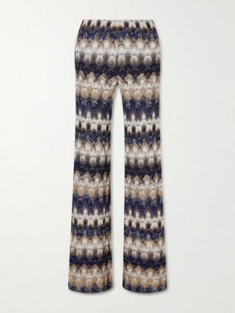 Missoni Metallic Crochet-knit Wide-leg Pants