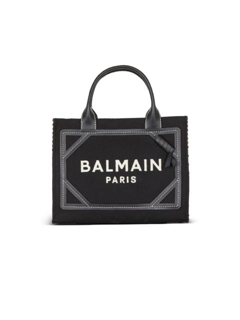 Balmain B-Army monogrammed canvas and smooth leather tote bag