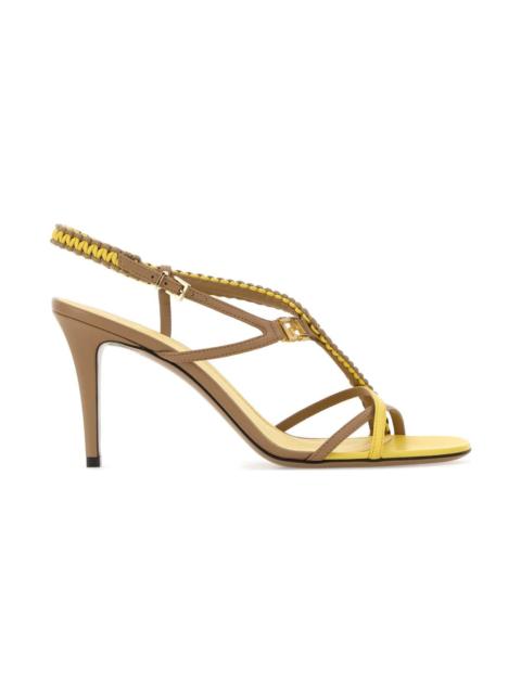 FENDI Two-tone Leather Ffold Sandals