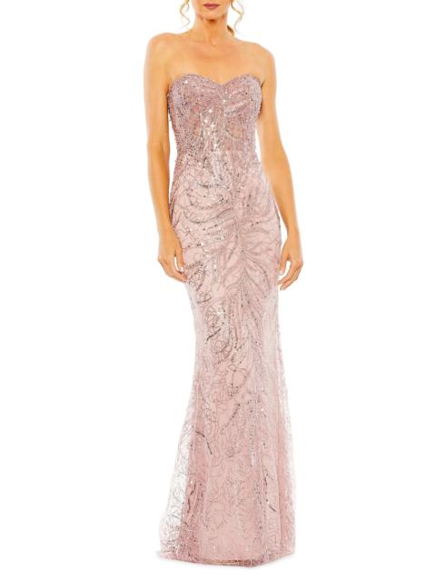 MAC DUGGAL Women's Embellished Strapless Gown - Blush