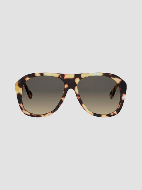 FENDI Women's Baguette 57MM Pilot Sunglasses - Havana Gradient Smoke