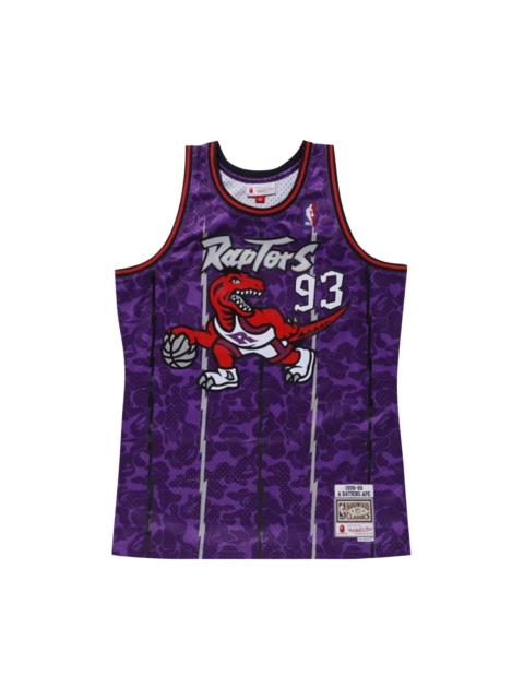 A BATHING APE® BAPE x Mitchell & Ness Raptors Camo Basketball Swingman Jersey 'Purple'