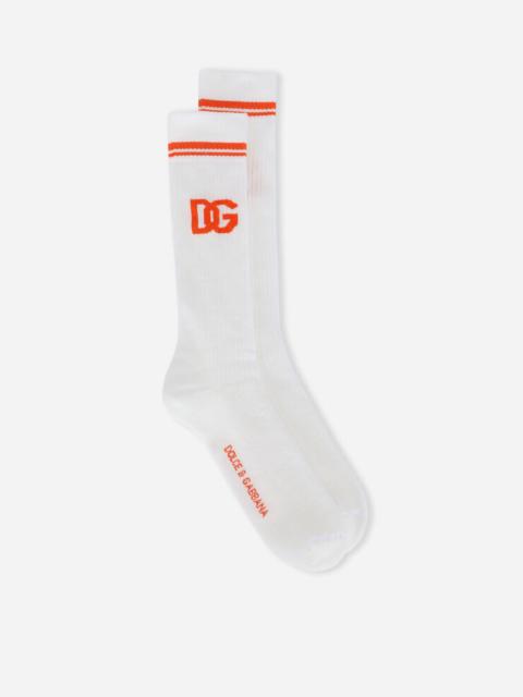 Dolce & Gabbana Cotton jacquard socks with DG logo