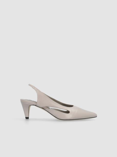 RUNA FOSSIL GLOSSED NAPPA LEATHER SLINGBACK PUMP