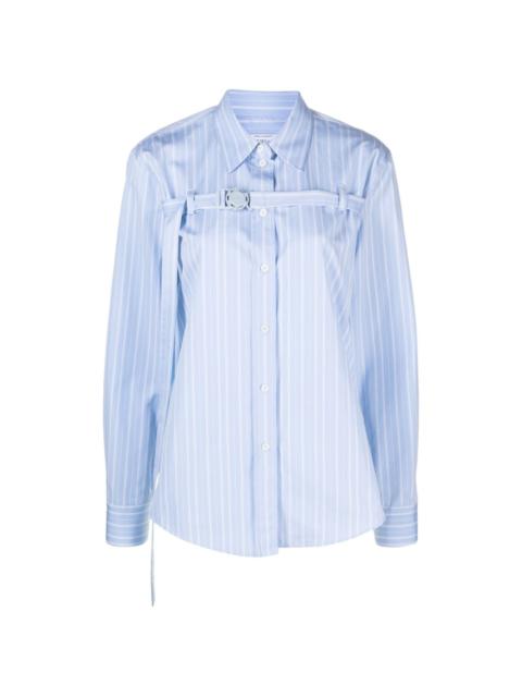 Off-White buckled cut-out cotton shirt