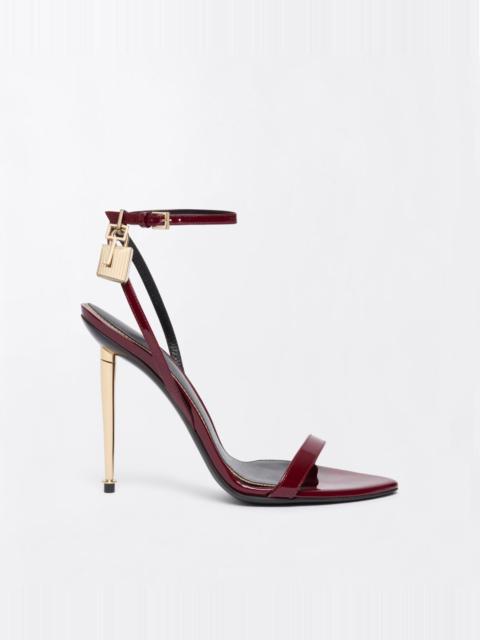 TOM FORD PATENT LEATHER PADLOCK POINTY NAKED SANDAL