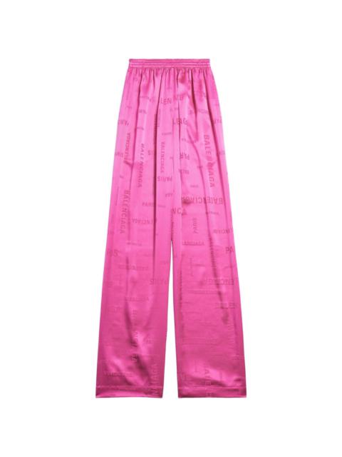 Balenciaga oversized velvet track pants - Purple