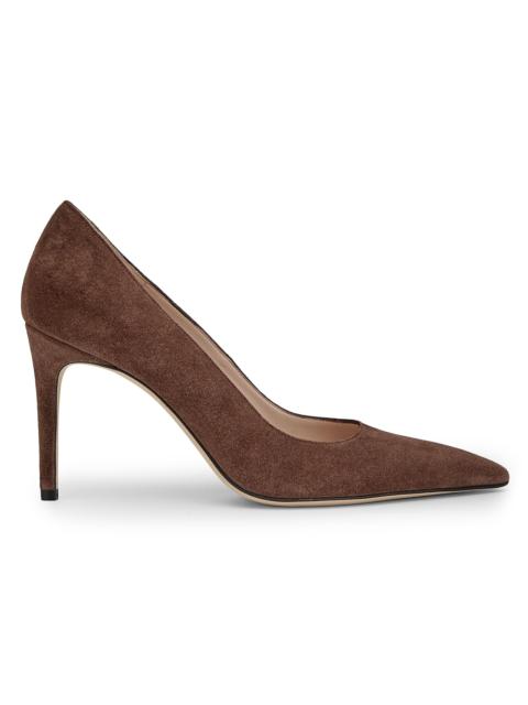 Stuart Weitzman Women's Stuart Power 85MM Suede Stiletto Pumps - Cigar