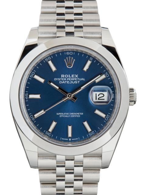 ROLEX Used Rolex Datejust 41 Blue Dial 126300 Jubilee Band