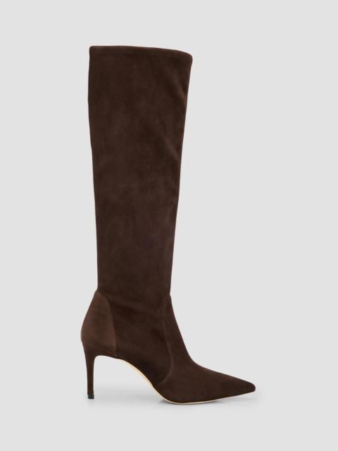 Stuart Weitzman Women's Stuart Power 75 75MM Suede Boots - Midnight Espresso
