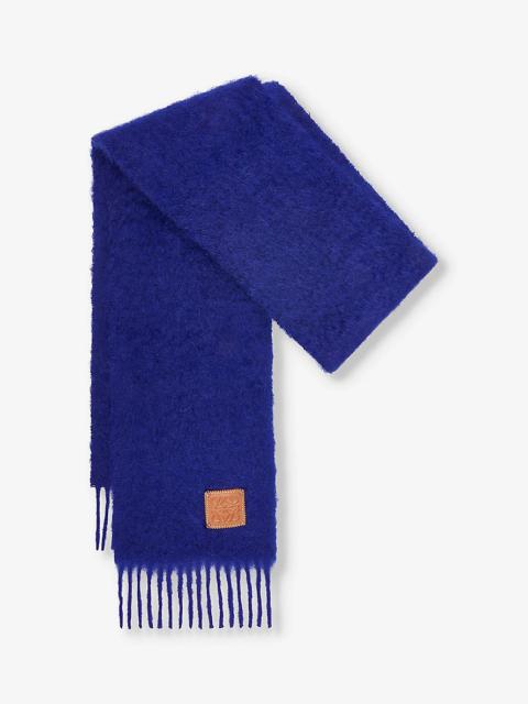 Anagram-patch wool and mohair-blend scarf