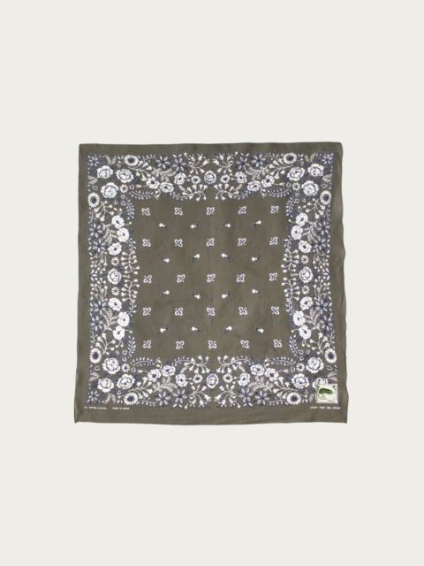 Kapital Fastcolor Selvedge Bandanna (CHURCHILL GARDEN) 30x30 - Khaki