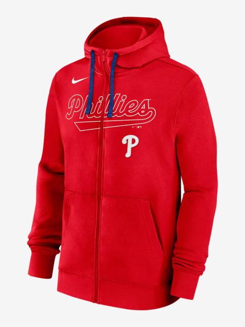 Nike Philadelphia Phillies Knockout Script Men's Nike MLB Full-Zip Hoodie