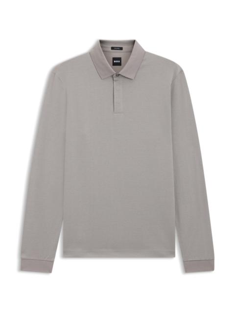 MERCERISED-COTTON POLO SHIRT WITH PLAIN COLLAR