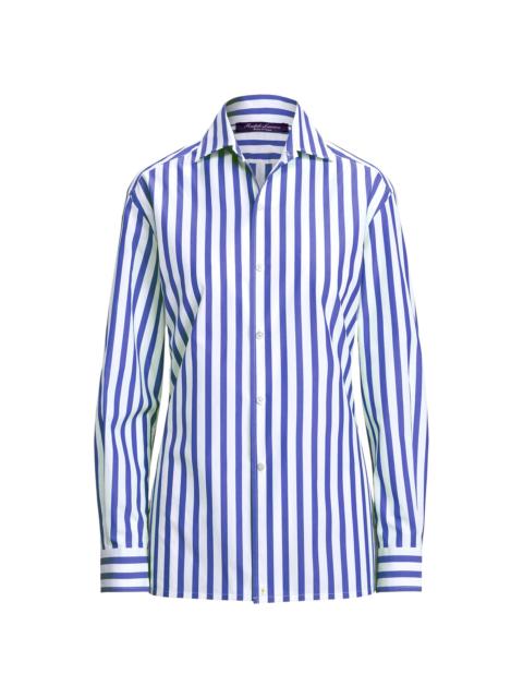 Ralph Lauren Women's Capri Striped Button-Up Shirt - White Classic Blue