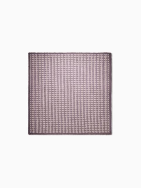 GIORGIO ARMANI FOULARD PRINTED IN WOOL CASHMERE AND SILK