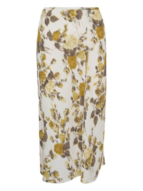 AMI Paris floral-motif midi skirt