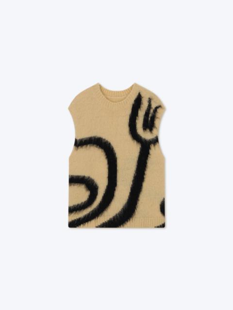 Nanushka CURRAIN - Brushed merino wool vest - Vintage creme/black