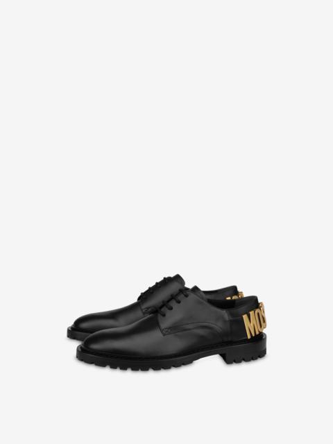 Moschino LETTERING LOGO CALFSKIN DERBY SHOES