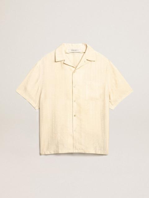 Golden Goose Short-sleeved shirt in parchment-colored linen