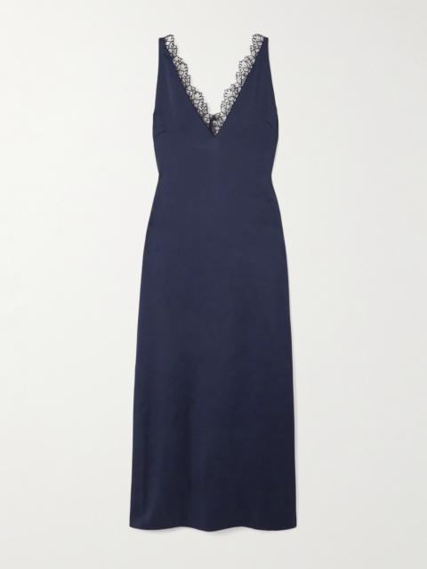 Stella McCartney Lace-trimmed Satin Midi Dress