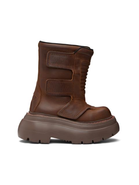 R13 Brown Chunky Racing Boots