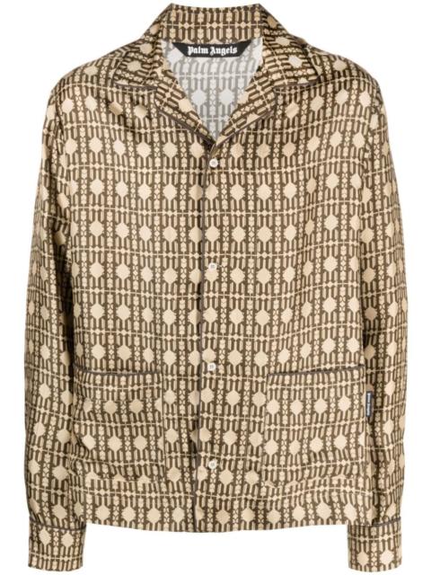 Palm Angels monogram-print silk shirt