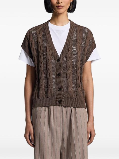 PESERICO sequinned cordonet cardigan