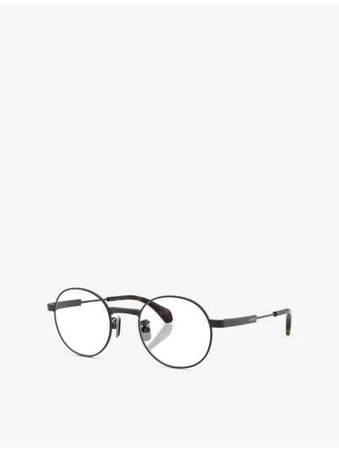 Moncler ME4015T Suffuse Round-Frame Metal Optical Glasses
