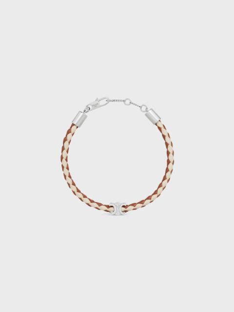 CELINE Triomphe Beach Bracelet IN Brass and Smooth Calfskin