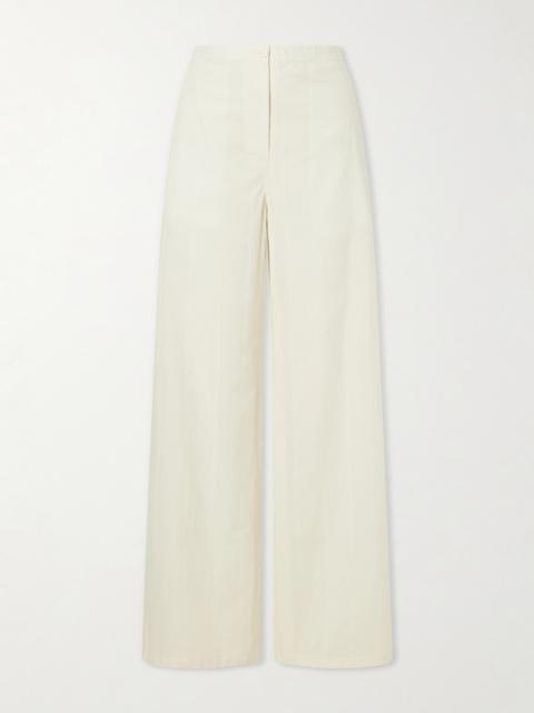 Theory Cotton-poplin Wide-leg Pants