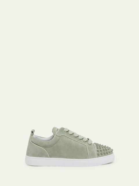 Christian Louboutin Men's Louis Junior Spikes Low-Top Suede Sneakers