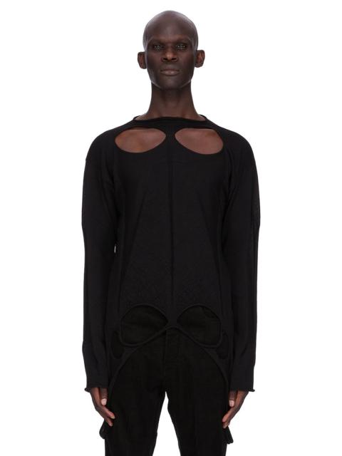 Rick Owens Black Concordians Slashed Pull Sweater