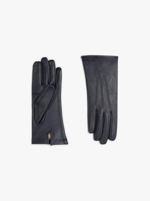 NAVY LEATHER GLOVES