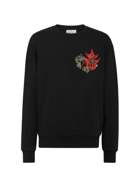 PHILIPP PLEIN logo-embellished long-sleeve sweatshirt
