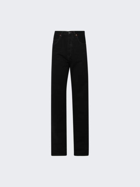 SAINT LAURENT V Waist Baggy Jeans Deep Sea Black