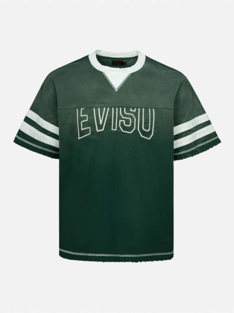 EVISU LOGO EMBROIDERY PANELING BOXY T-SHIRT