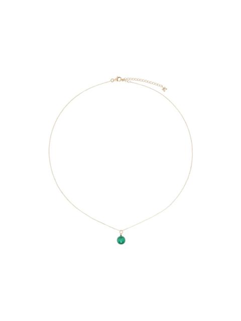 MATEO Gold 'Malachite and Diamond Dot' Necklace