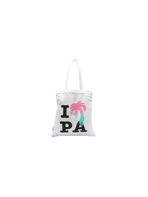 Palm Angels I Love PA Silver Shopping Tote Bag "Grey" PMNA067S23FAB0010384