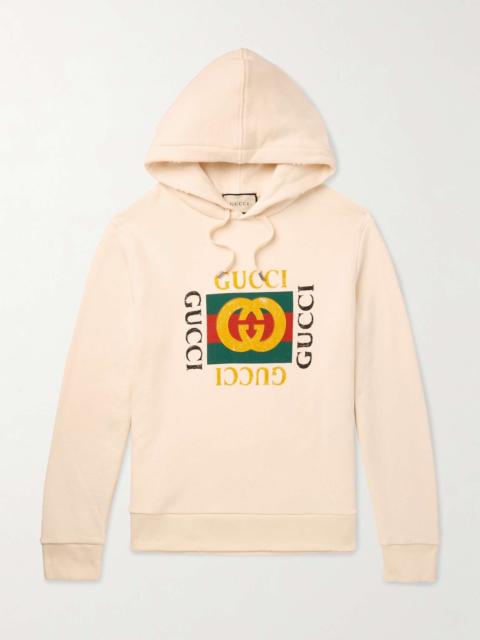 GUCCI Logo-Print Cotton-Jersey Hoodie