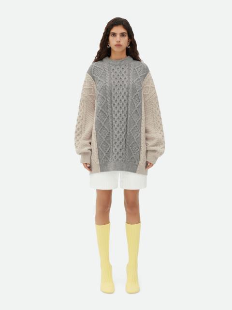 Bottega Veneta Aran Patchwork Wool Jumper